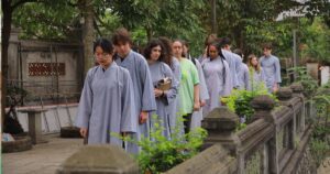 Walking Meditation in meditation retreat Vietnam for beginners